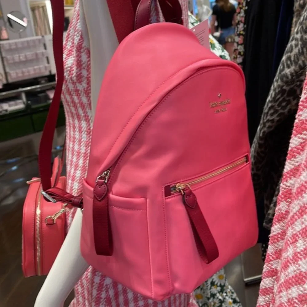Kate Spade Chelsea Nylon Medium Backpack Deep Dahlia Pink_15